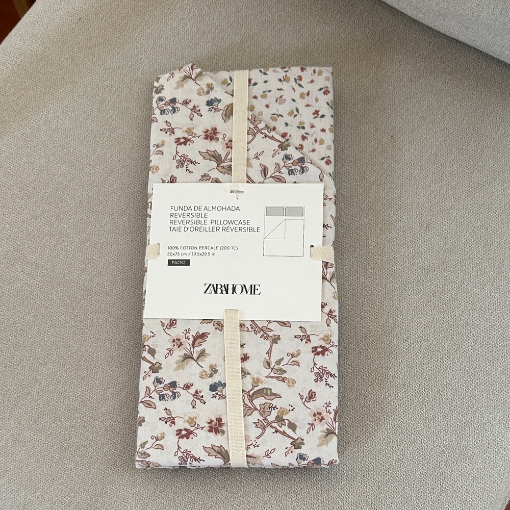 ZARA HOME Reversible Pillowcase with Floral Design (pack2)